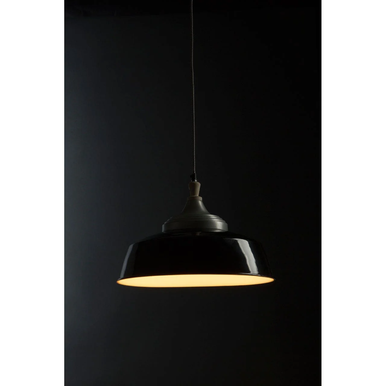 Oslo Large Black Bowl Shaped Pendant Light - Image 2