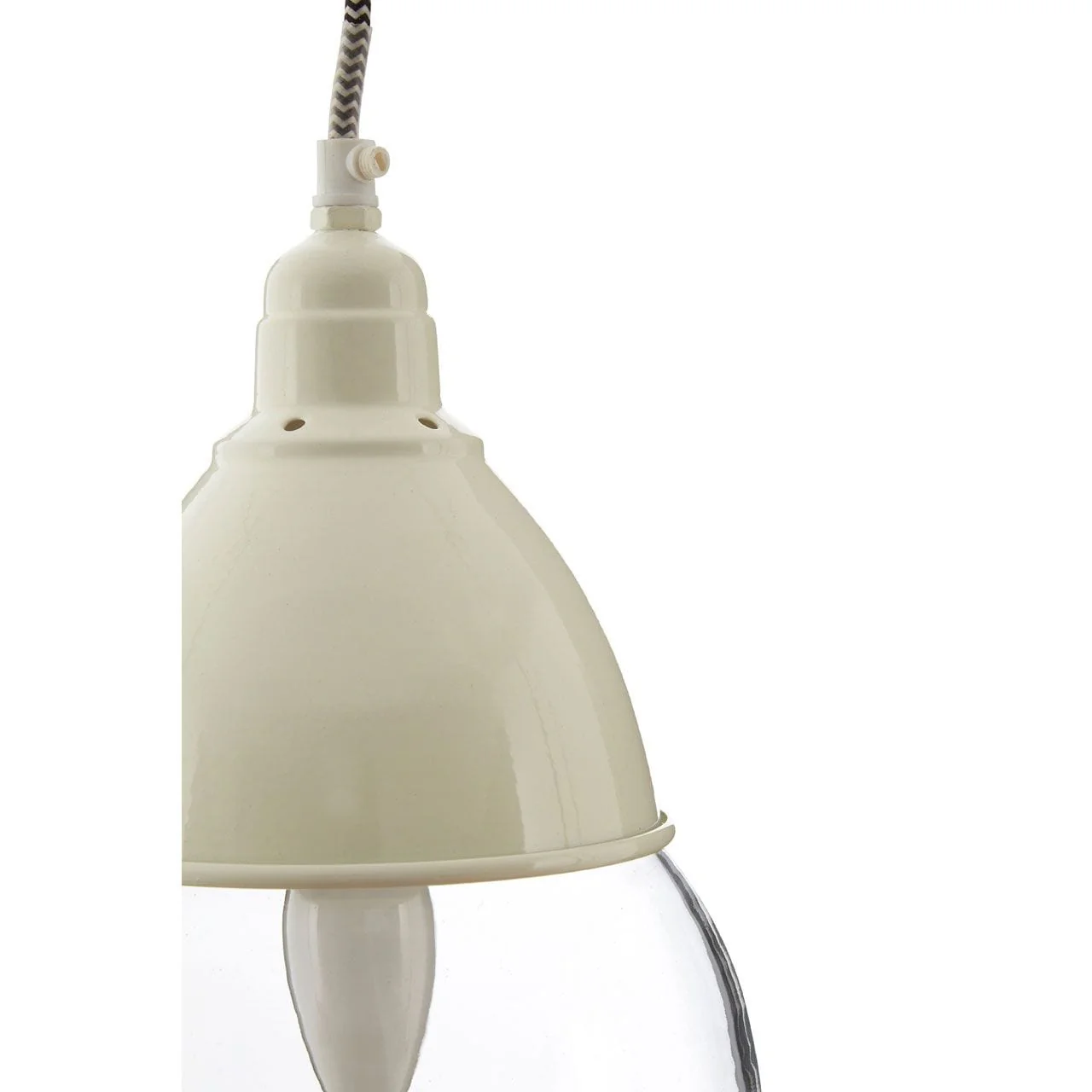 Oslo White Glass And Iron Pendant Light - Image 3