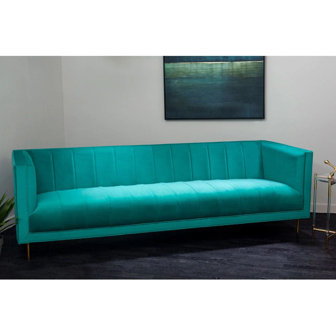 Otylia 3 Seat Green Sofa - Image 2