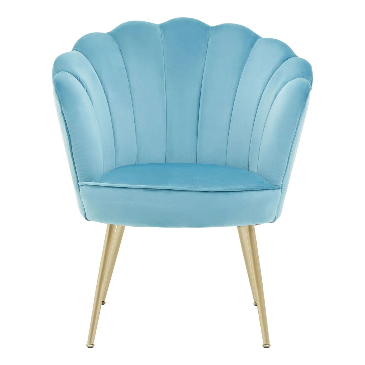 Ocean Aqua Velvet Scalloped Chair - Image 8