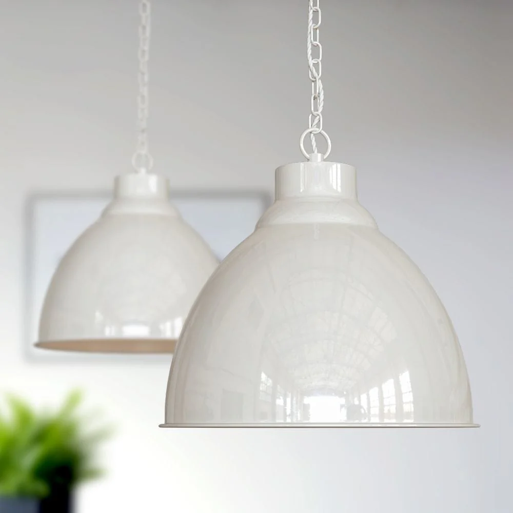 Oxford Vintage Pendant Light Clay White Cream - Image 2