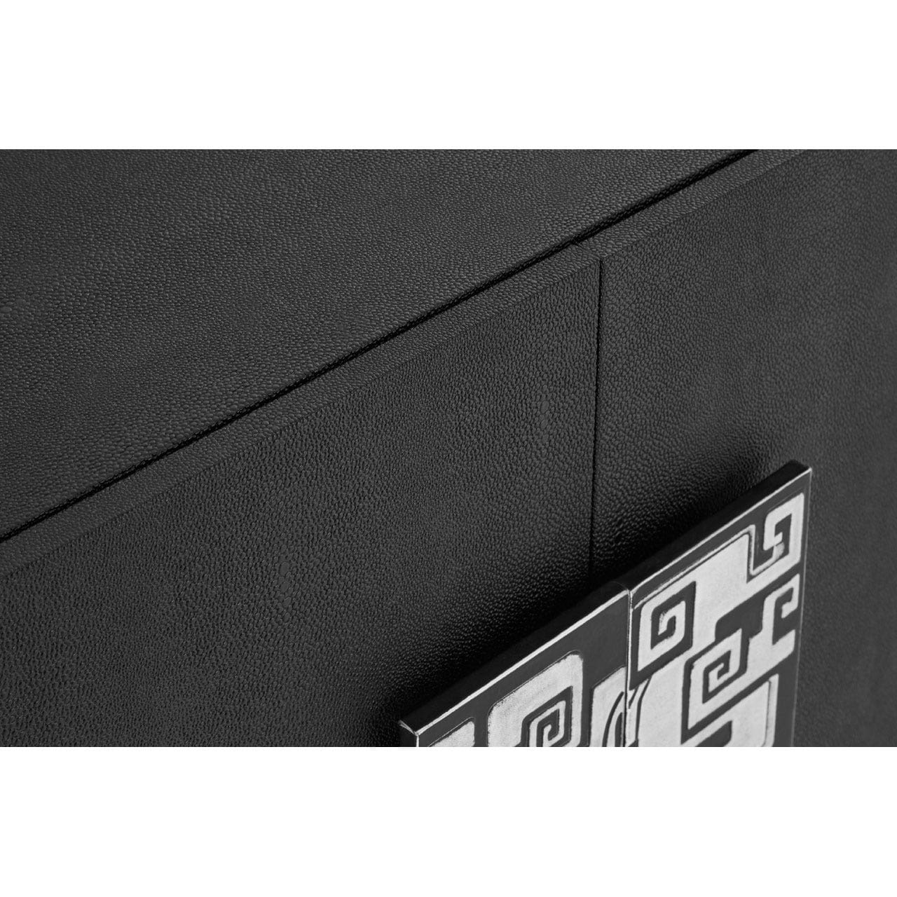 Pacific Black Faux Shark Skin Large Cabinet - Image 3