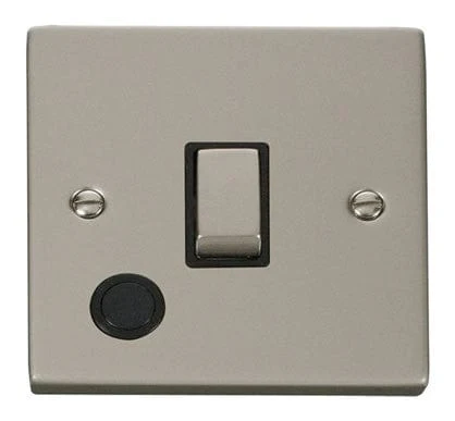 Pearl Nickel 1 Gang 20A Ingot DP Switch With Flex - Black Trim