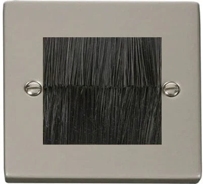 Pearl Nickel Brush Outlet Plate - Black Brush