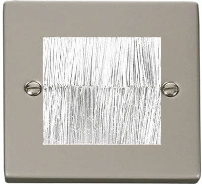 Pearl Nickel Brush Outlet Plate - White Brush