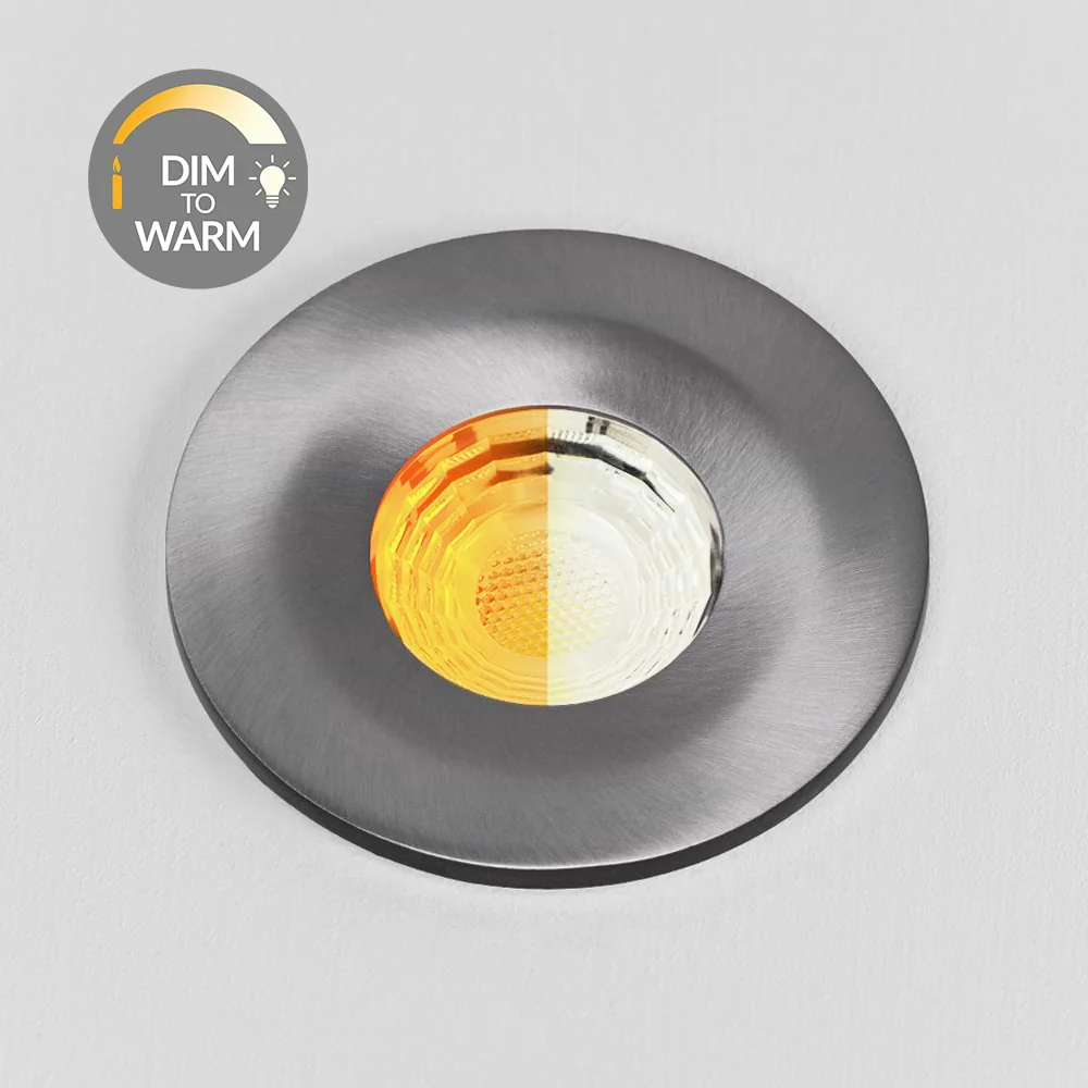 Pewter CCT Dim To Warm Fire Rated LED Dimmable 10W IP65 Downlight - Image 2