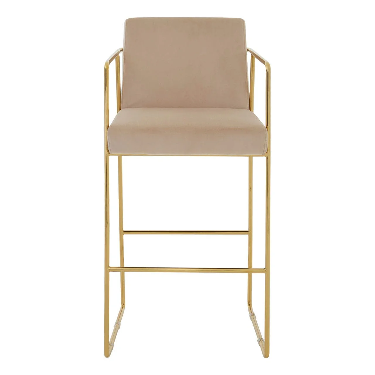 Glasdon Mink Velvet & Gold Bar Stool - Image 2