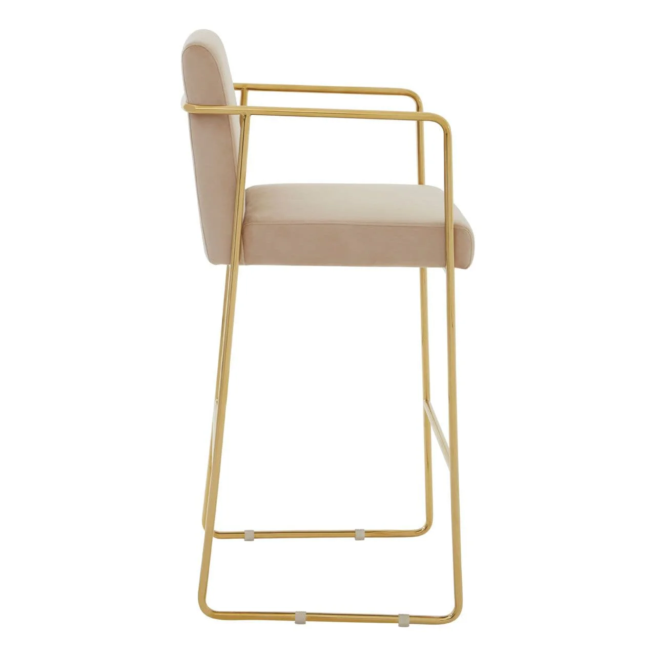 Glasdon Mink Velvet & Gold Bar Stool - Image 5