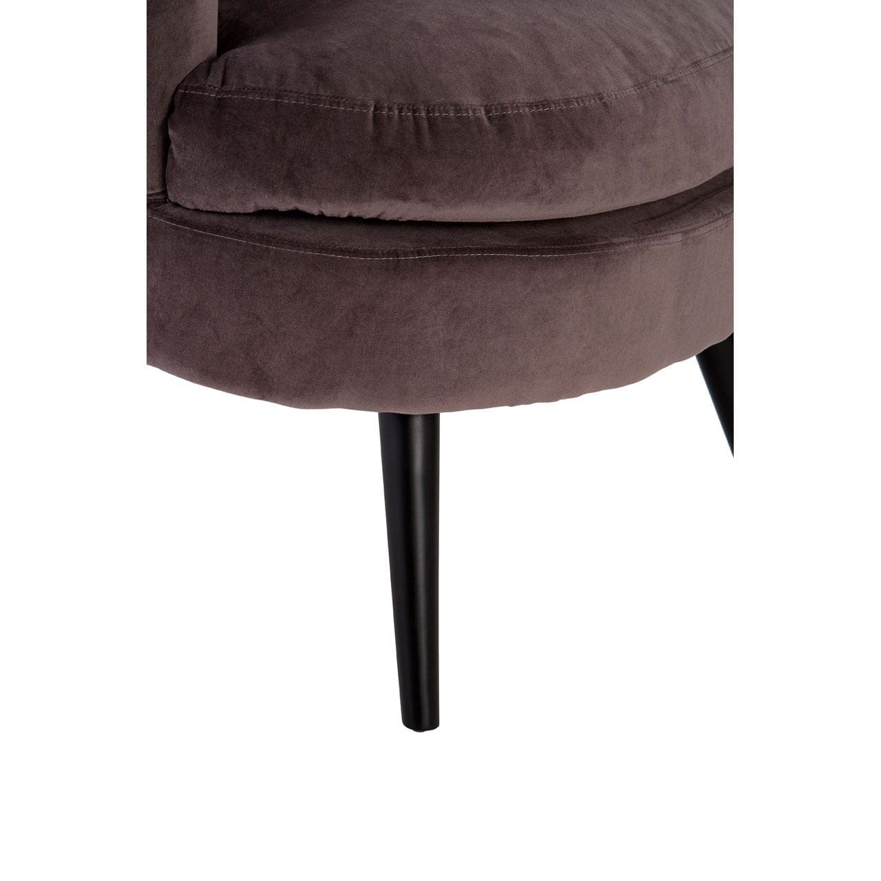 Round Grey Velvet Plush Armchair - Image 2