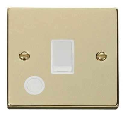 Polished Brass 1 Gang 20A DP Switch With Flex - White Trim
