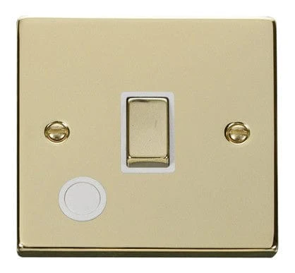 Polished Brass 1 Gang 20A Ingot DP Switch With Flex - White Trim