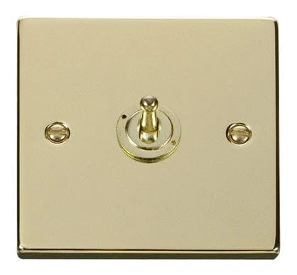 Polished Brass 1 Gang Intermediate 10AX Toggle Light Switch