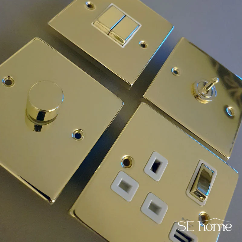 Polished Brass 10A 3 Pole Fan Isolation Switch - White Trim - Image 2