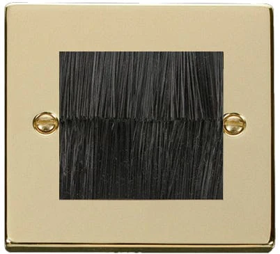 Polished Brass Brush Outlet Plate - Black Brush