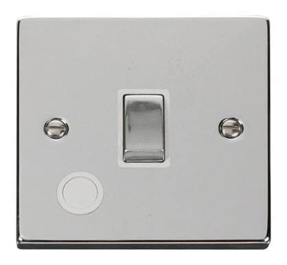Polished Chrome 1 Gang 20A Ingot DP Switch With Flex - White Trim