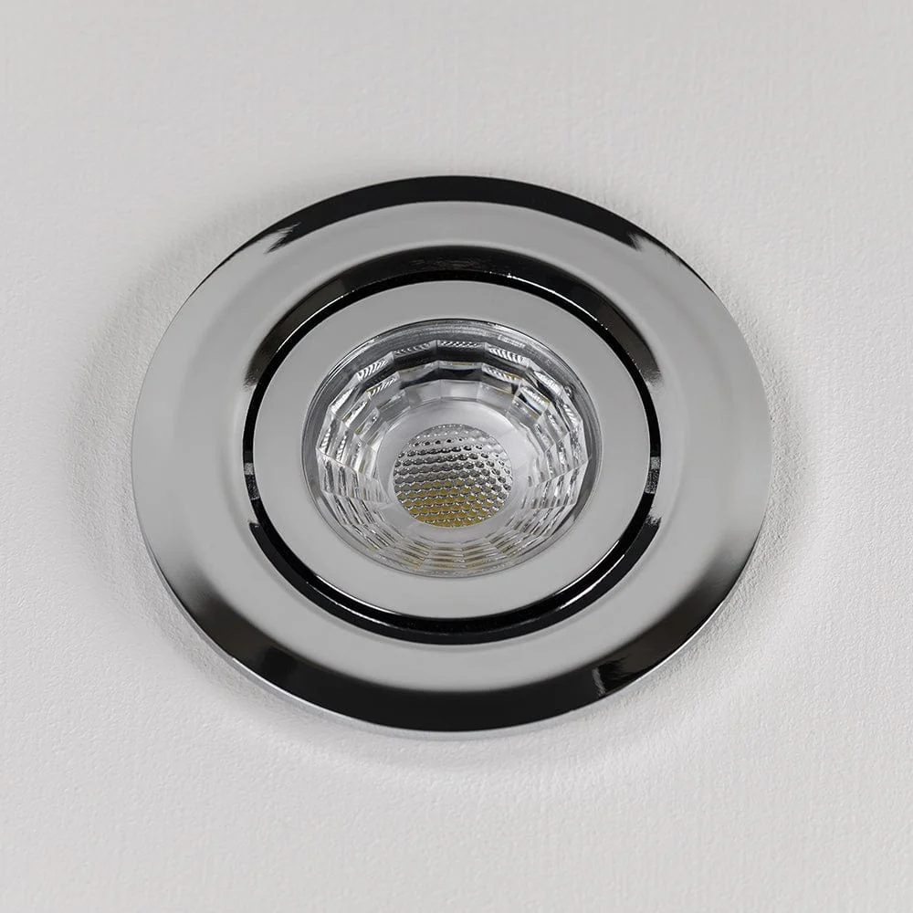 Polished Chrome Adjustable Tiltable 4K Fire Rated LED 6W IP44 Dimmable Downlight - Image 3