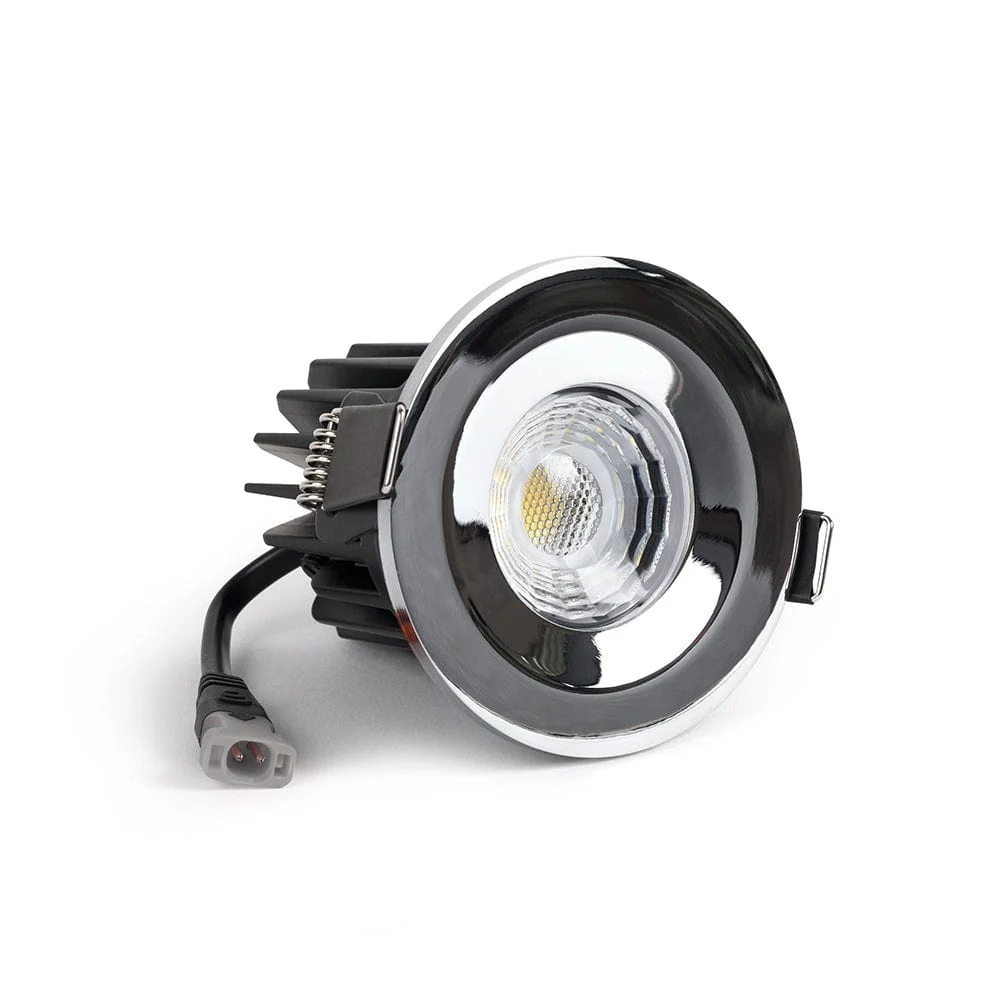 Polished Chrome CCT Fire Rated LED Dimmable 10W IP65 Downlight