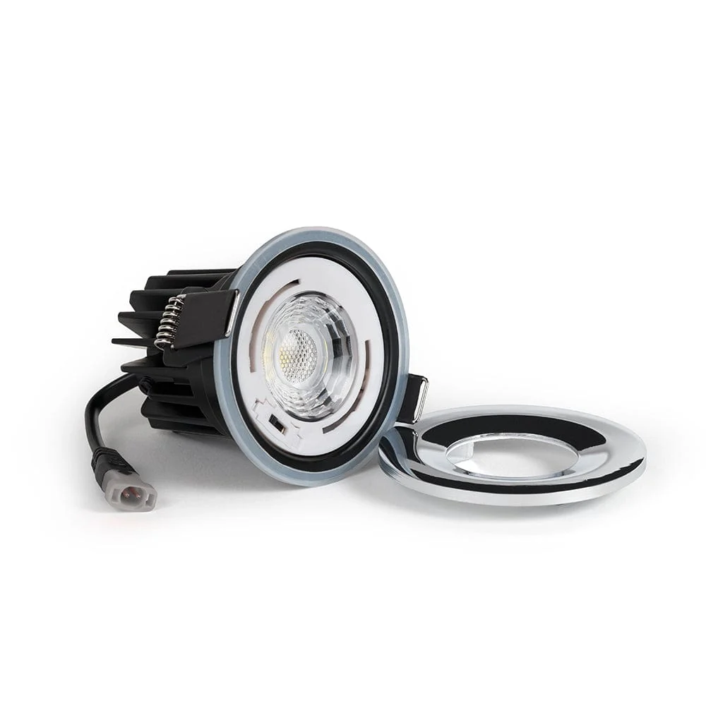 Polished Chrome CCT Fire Rated LED Dimmable 10W IP65 Downlight - Image 2