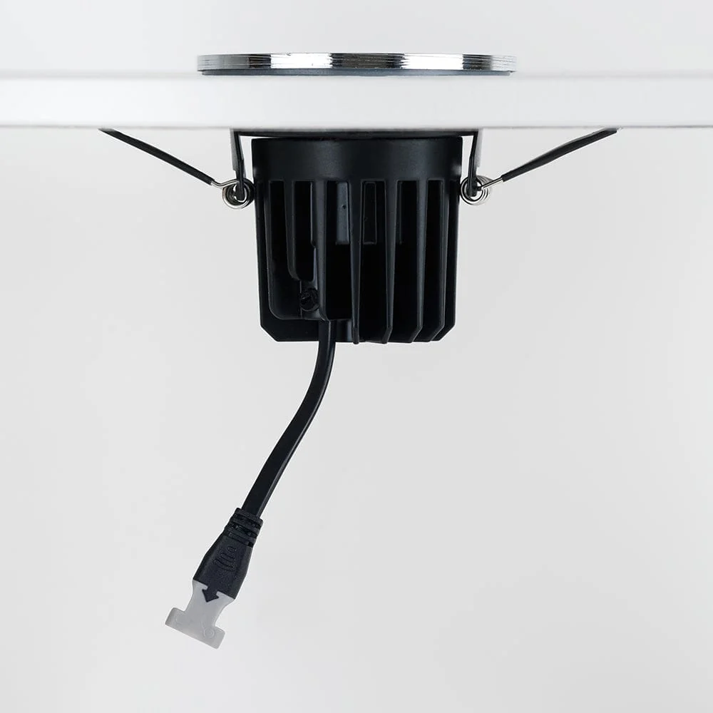 Polished Chrome CCT Fire Rated LED Dimmable 10W IP65 Downlight - Image 3