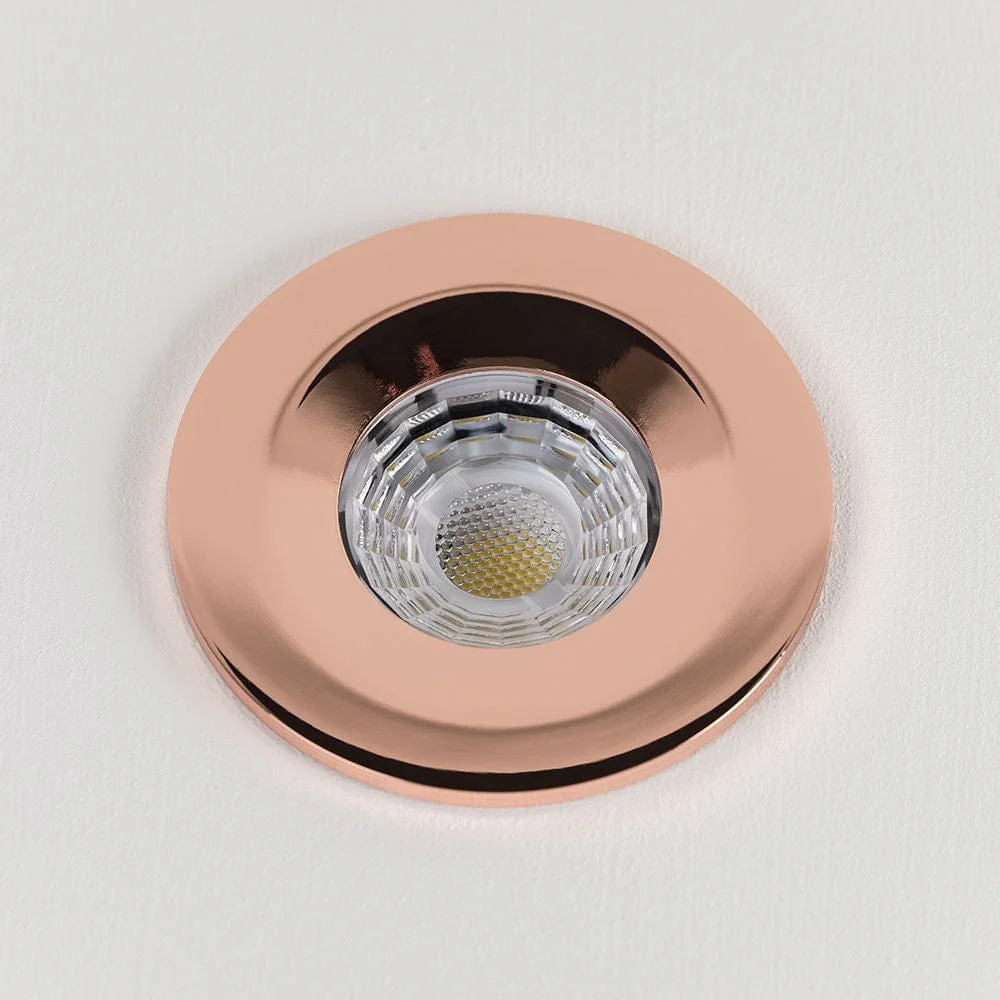 Polished Copper CCT Fire Rated LED Dimmable 10W IP65 Downlight - Image 5