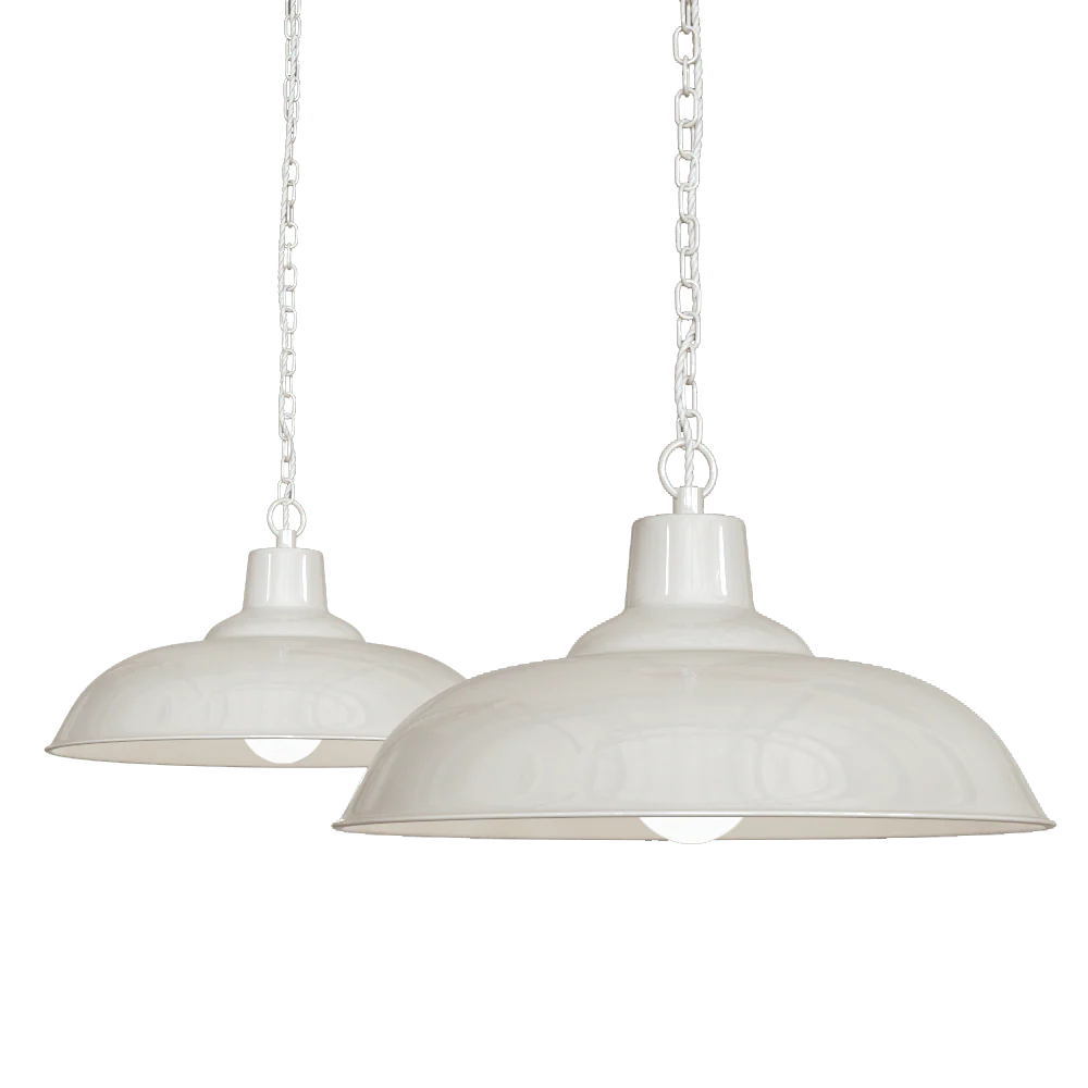 Portland Reclaimed Style Industrial Pendant Light Clay White Cream