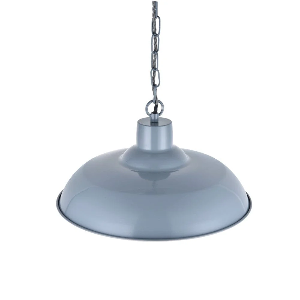 Portland Reclaimed Style Industrial Pendant Light French Grey - Image 3