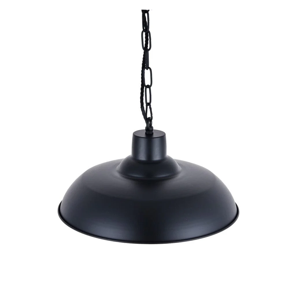 Portland Reclaimed Style Industrial Pendant Light Matt Black - Image 3