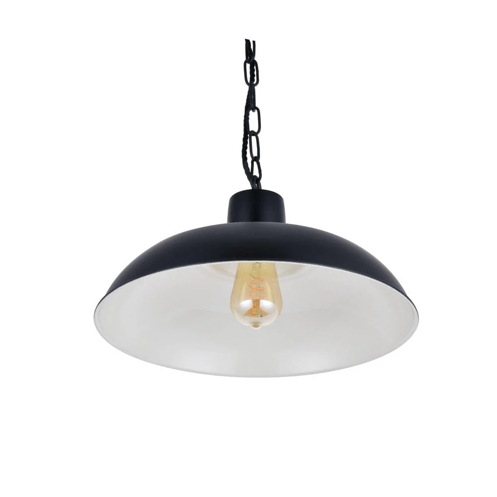 Portland Reclaimed Style Industrial Pendant Light Matt Black - Image 4