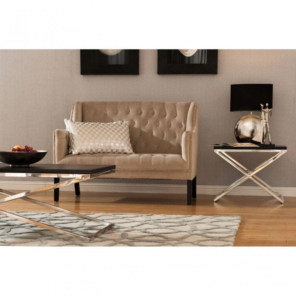 Regents Park Camel Velvet 2 Seat Sofa - Image 2