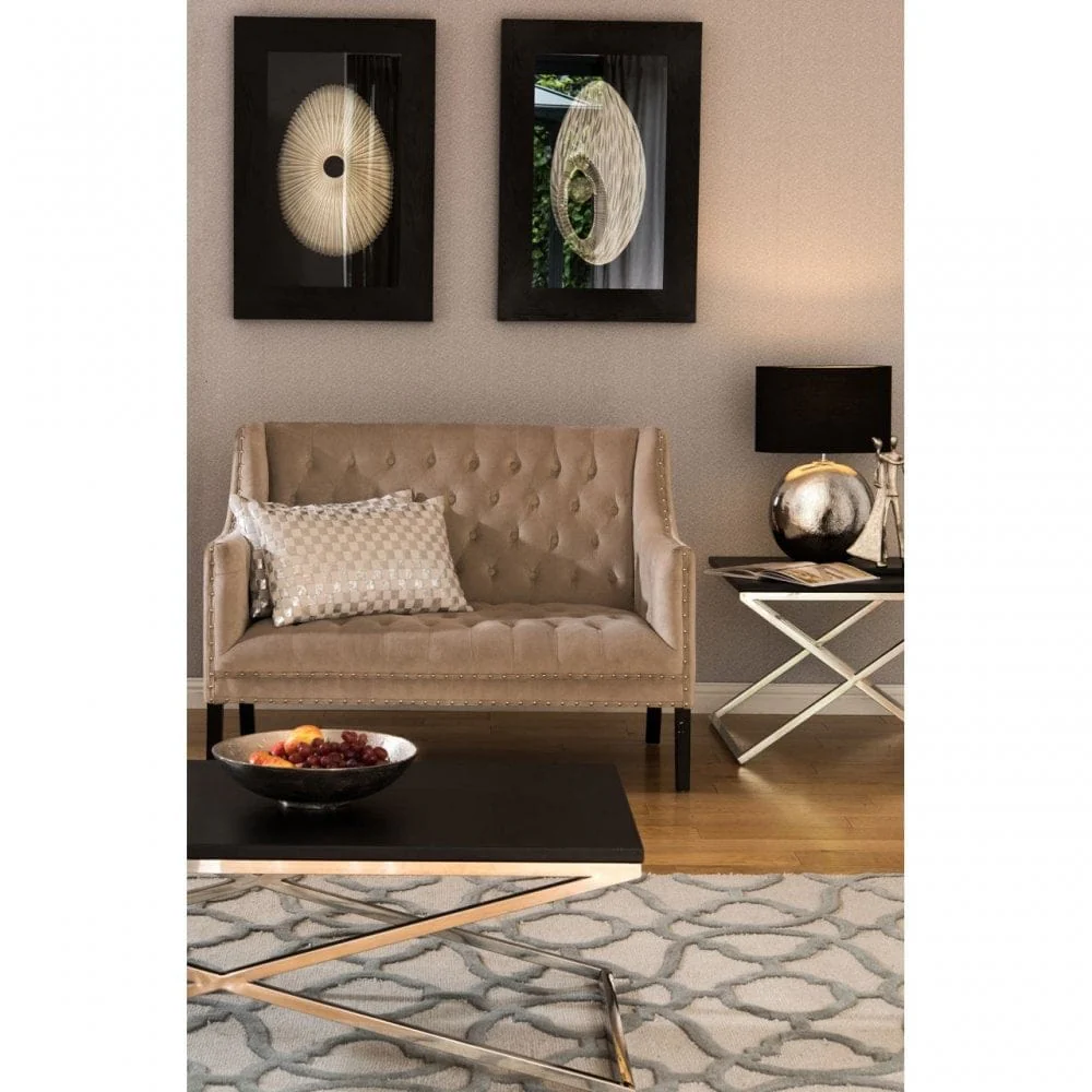 Regents Park Camel Velvet 2 Seat Sofa - Image 6