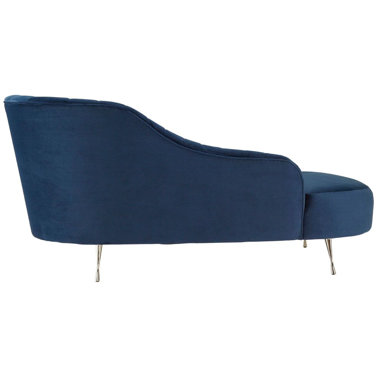 Rene Dark Blue Velvet Right Arm Chaise Longue - Image 4