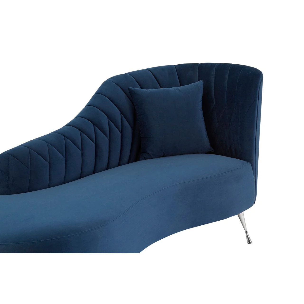 Rene Dark Blue Velvet Right Arm Chaise Longue - Image 5
