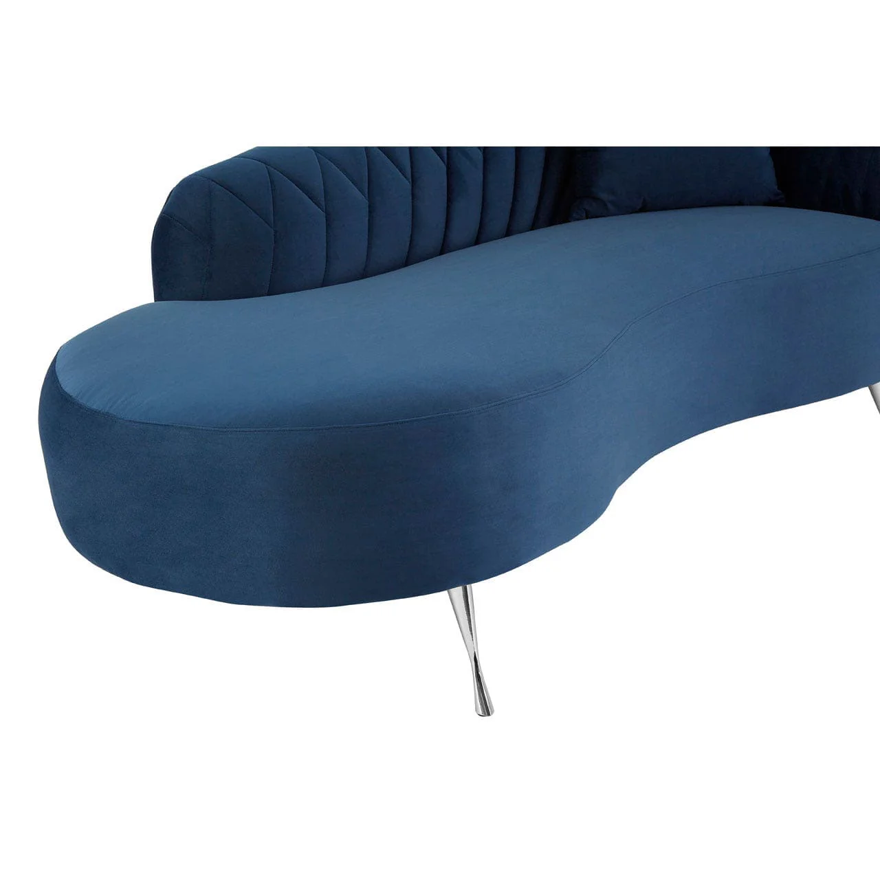 Rene Dark Blue Velvet Right Arm Chaise Longue - Image 6