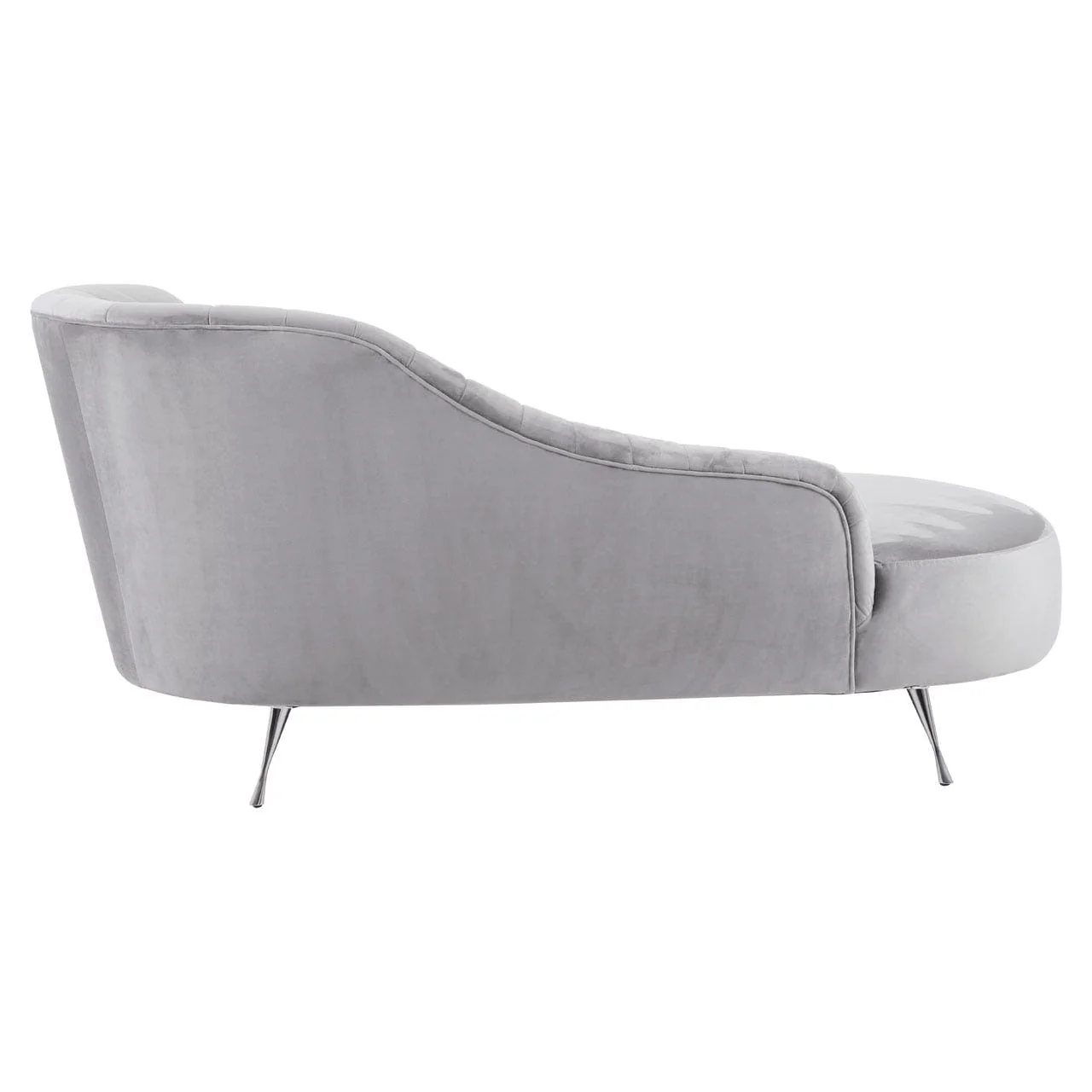 Rene Grey Velvet Chaise Longue - Image 4