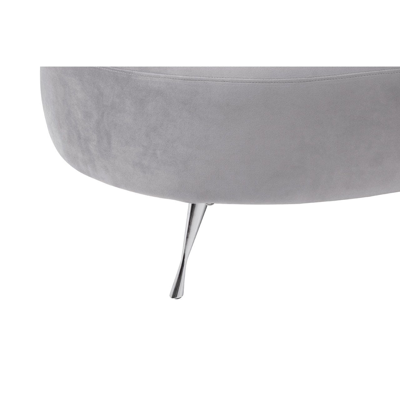 Rene Grey Velvet Chaise Longue - Image 7