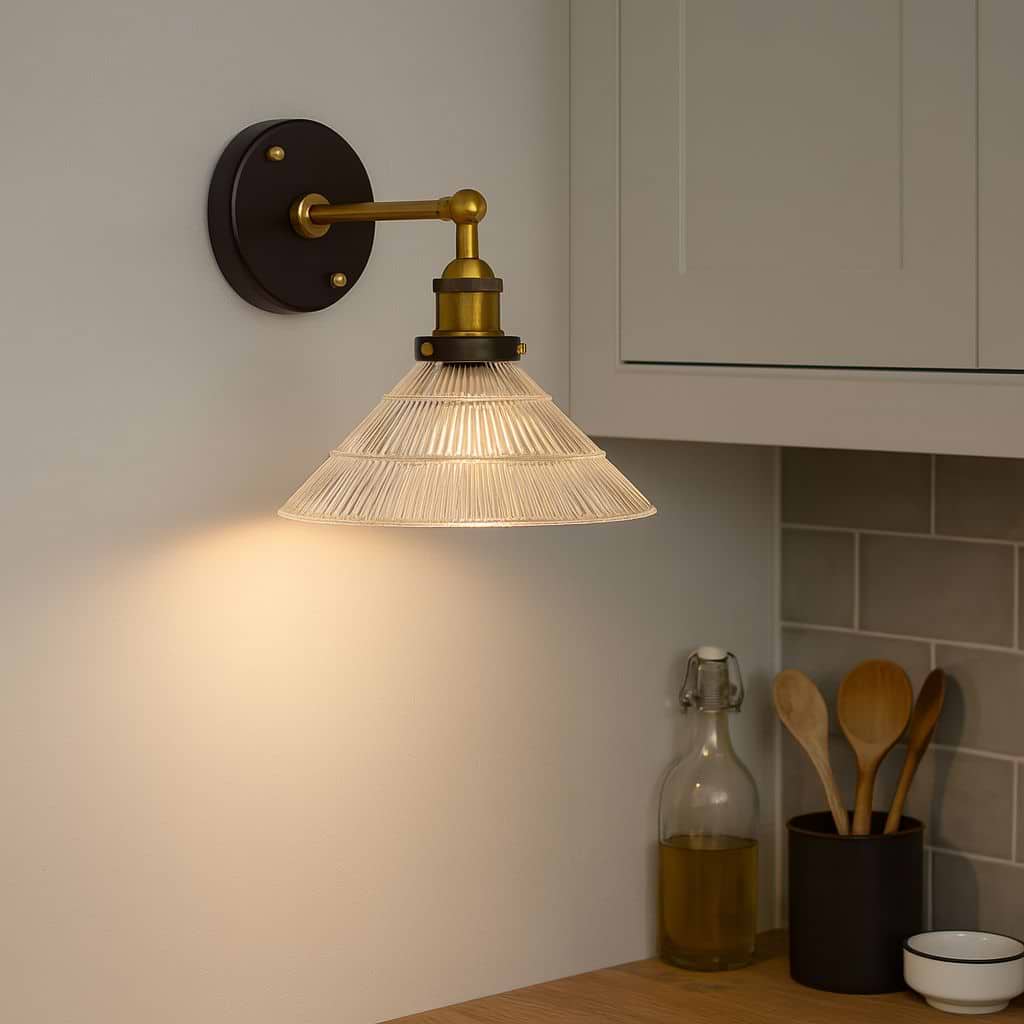 Romilly Etched Glass Funnel French Style Wall Light - Image 3