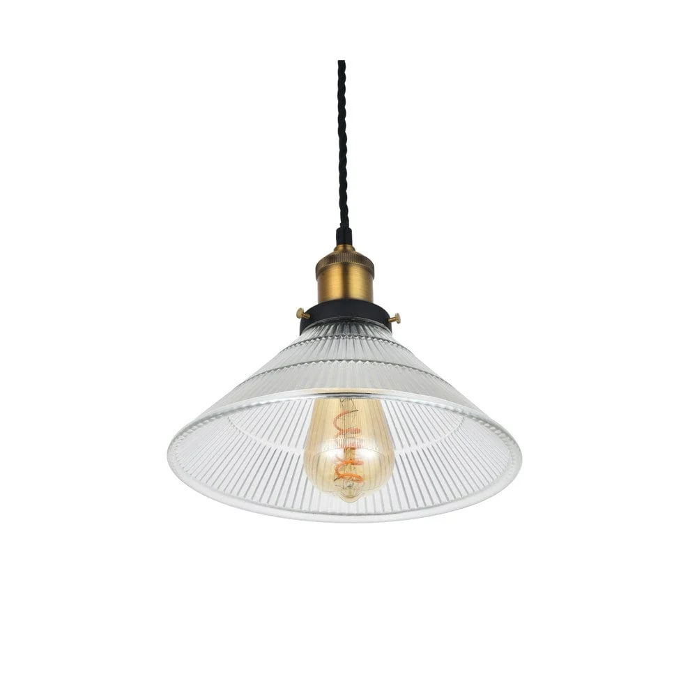 Romilly Tapered Etched Glass French Style Pendant Light - Image 6