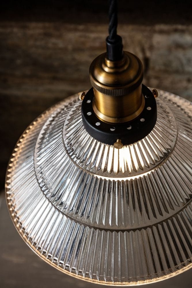 Romilly Tapered Etched Glass French Style Pendant Light - Image 7