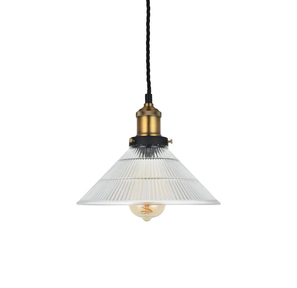 Romilly Tapered Etched Glass French Style Pendant Light - Image 8