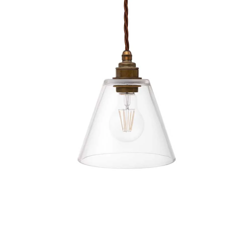 Rosetti Clear Glass Pendant Light - Old English Brass