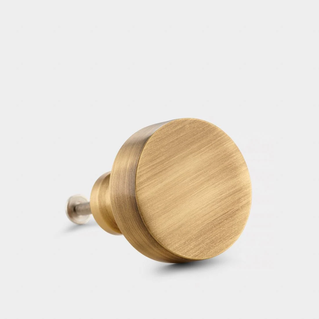 Round Brass Cupboard Door Knob Handle - Antique Brass