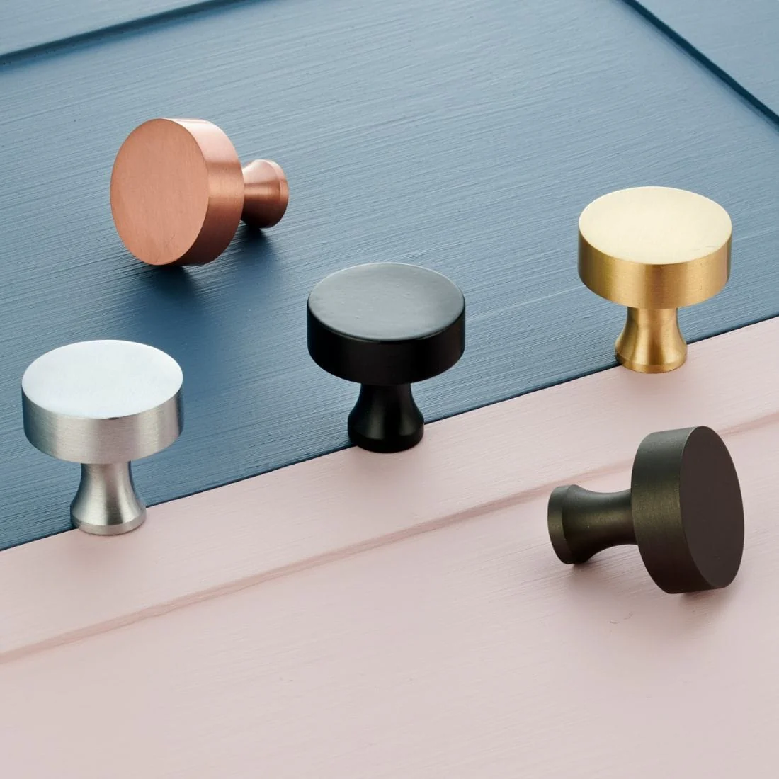 Round Brass Cupboard Door Knob Handle - Gunmetal Grey - Image 4