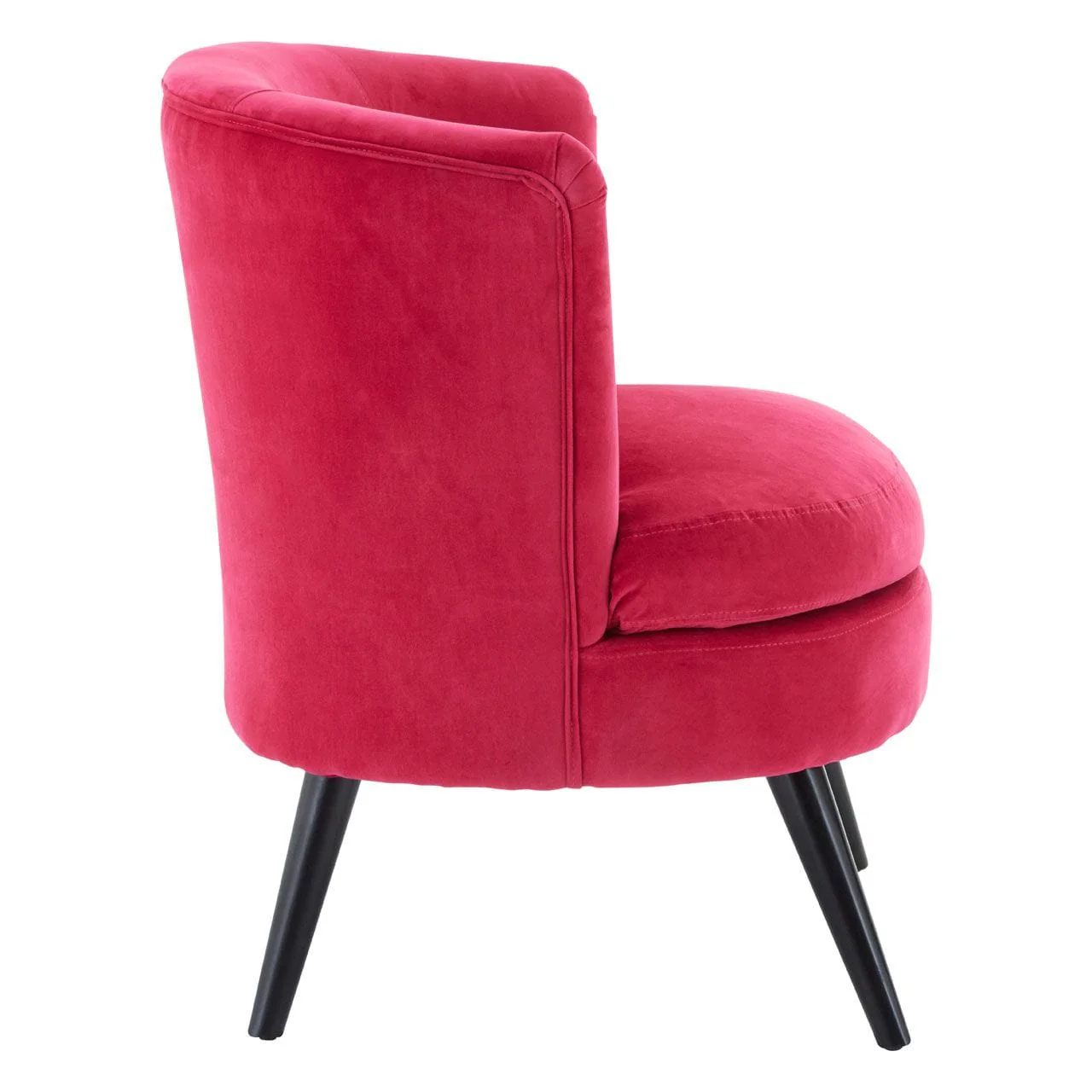 Round Plush Pink Cotton Velvet Armchair - Image 5