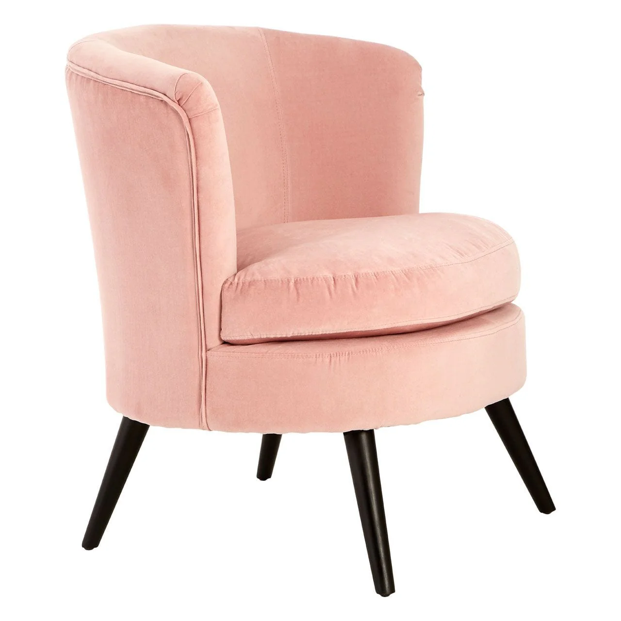 Round Pink Velvet Plush Armchair - Image 8