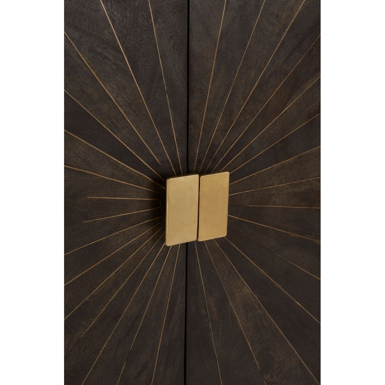 Sagor Cabinet - Grey Finish In Mango Wood With Antique Brass Finish - Image 3
