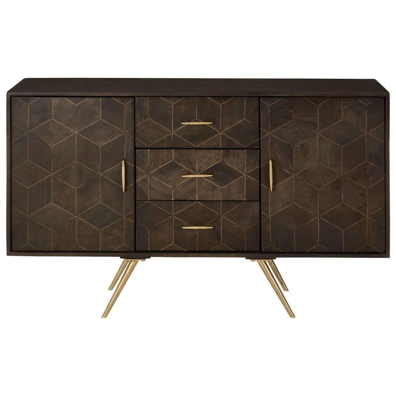 Sagor Sideboard In Mango Wood And A Antique Brass Finish
