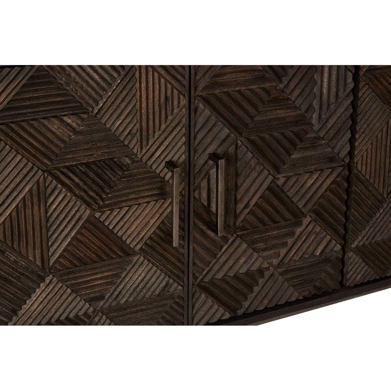Saira 4 Door Cabinet In Mango Wood With A Grey Iron Finish - Image 3