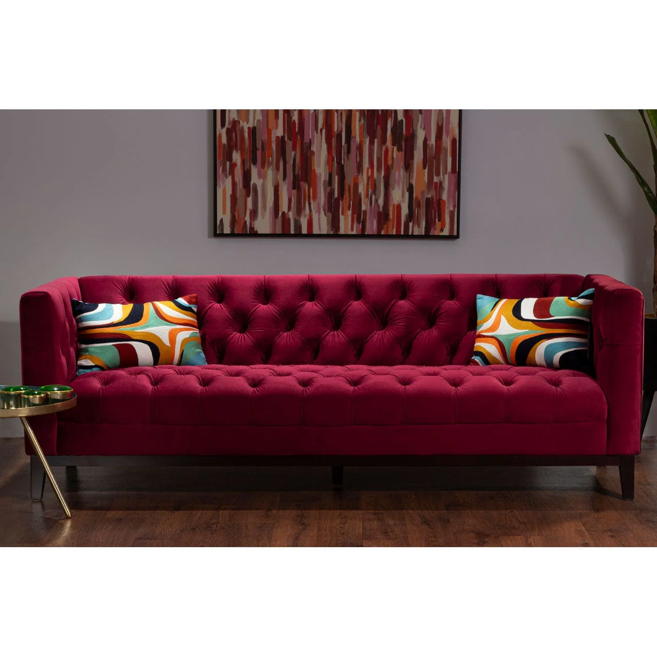 Sasha 3 Seat Crimson Sofa - Image 2