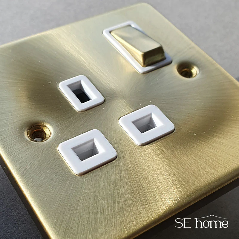 Satin Brass 1 Gang 20A DP Switch With Flex With Neon - White Trim - Image 4