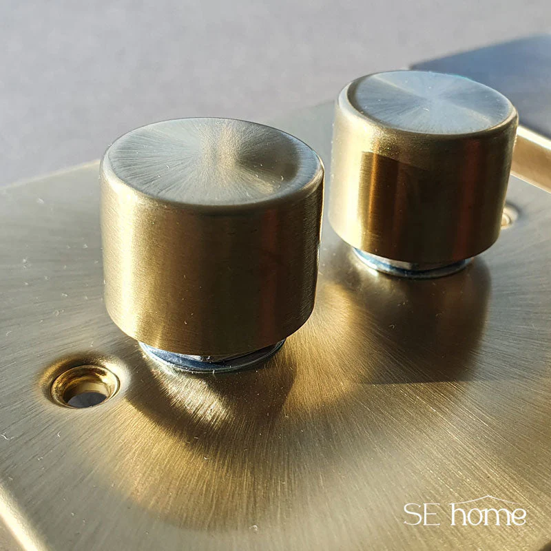 Satin Brass Single Isolated Coaxial Socket - White Trim - Image 3